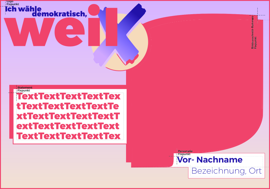 Kampagnenpostkarte „Ich wähle demokratisch, weil ...“